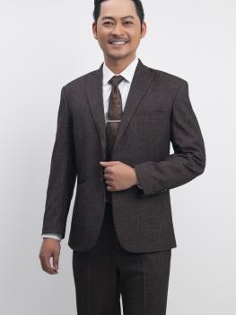 Bộ Suit Nâu Bố Vegoc Classic Fit TGH189